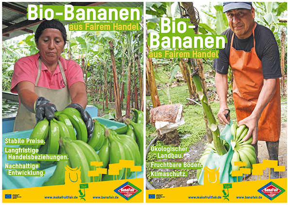 Poster Bio-Bananen aus Fairem Handel.